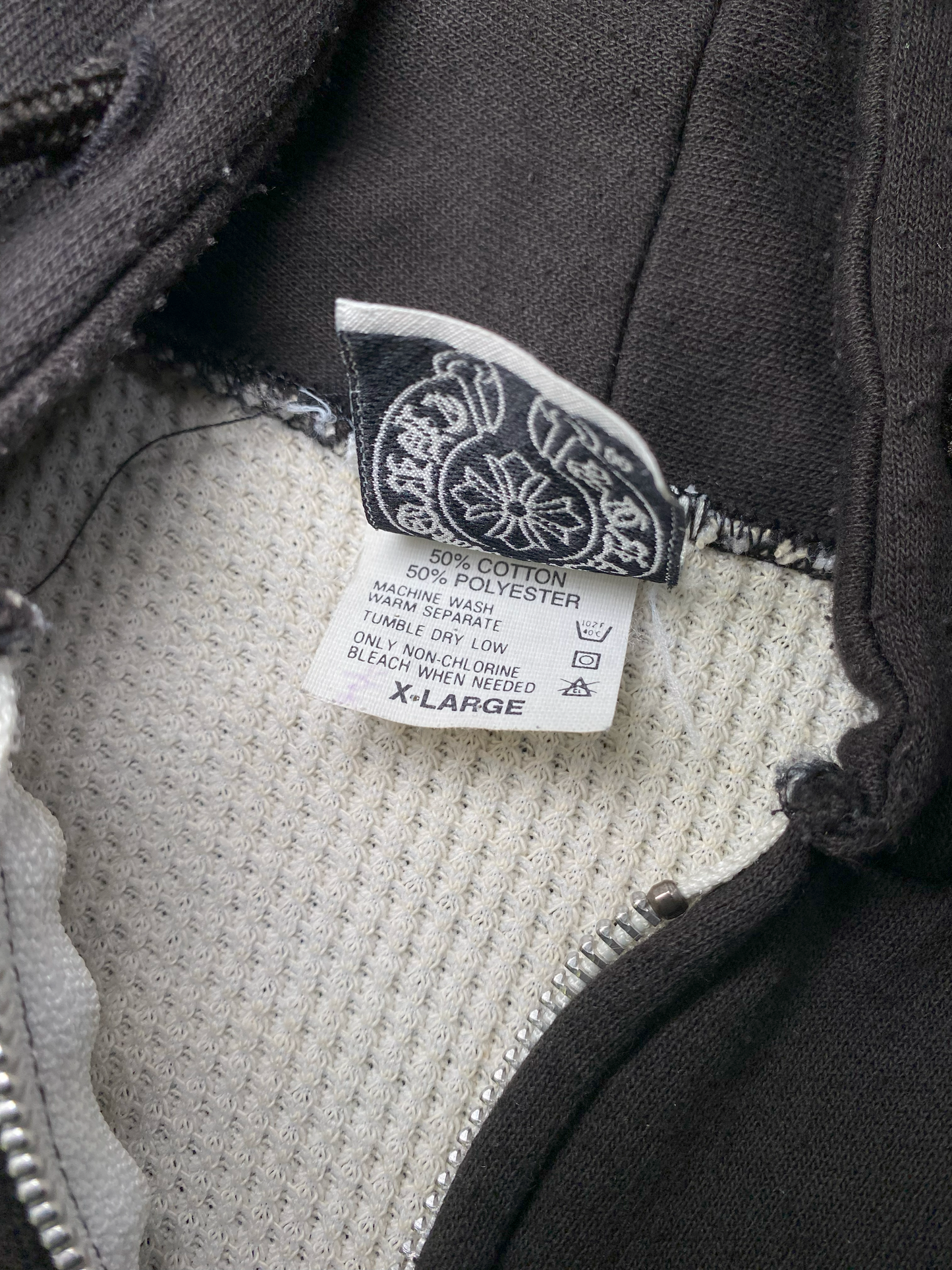 90s Chrome Hearts Horseshoe Thermal Zip-up - XL