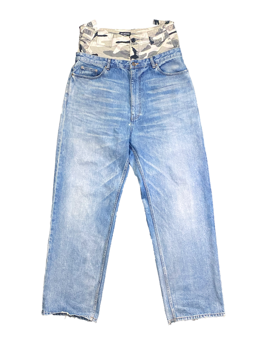 Balenciaga Double Waist Camo/Jeans - M