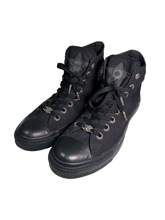 Chrome Hearts Black Converse - 9.5