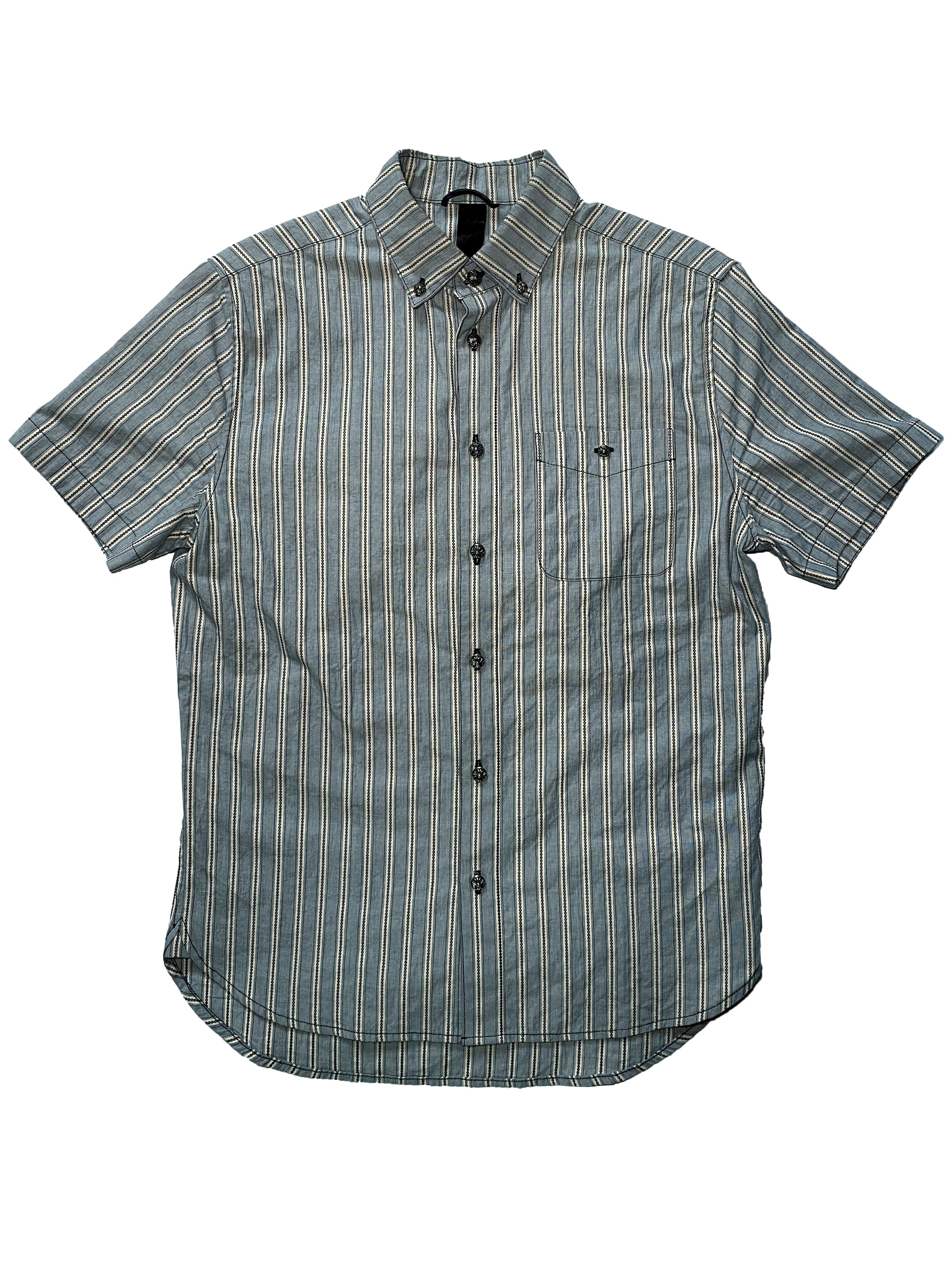 Chrome Hearts JP Exclusive Button Stripe Shirt - L