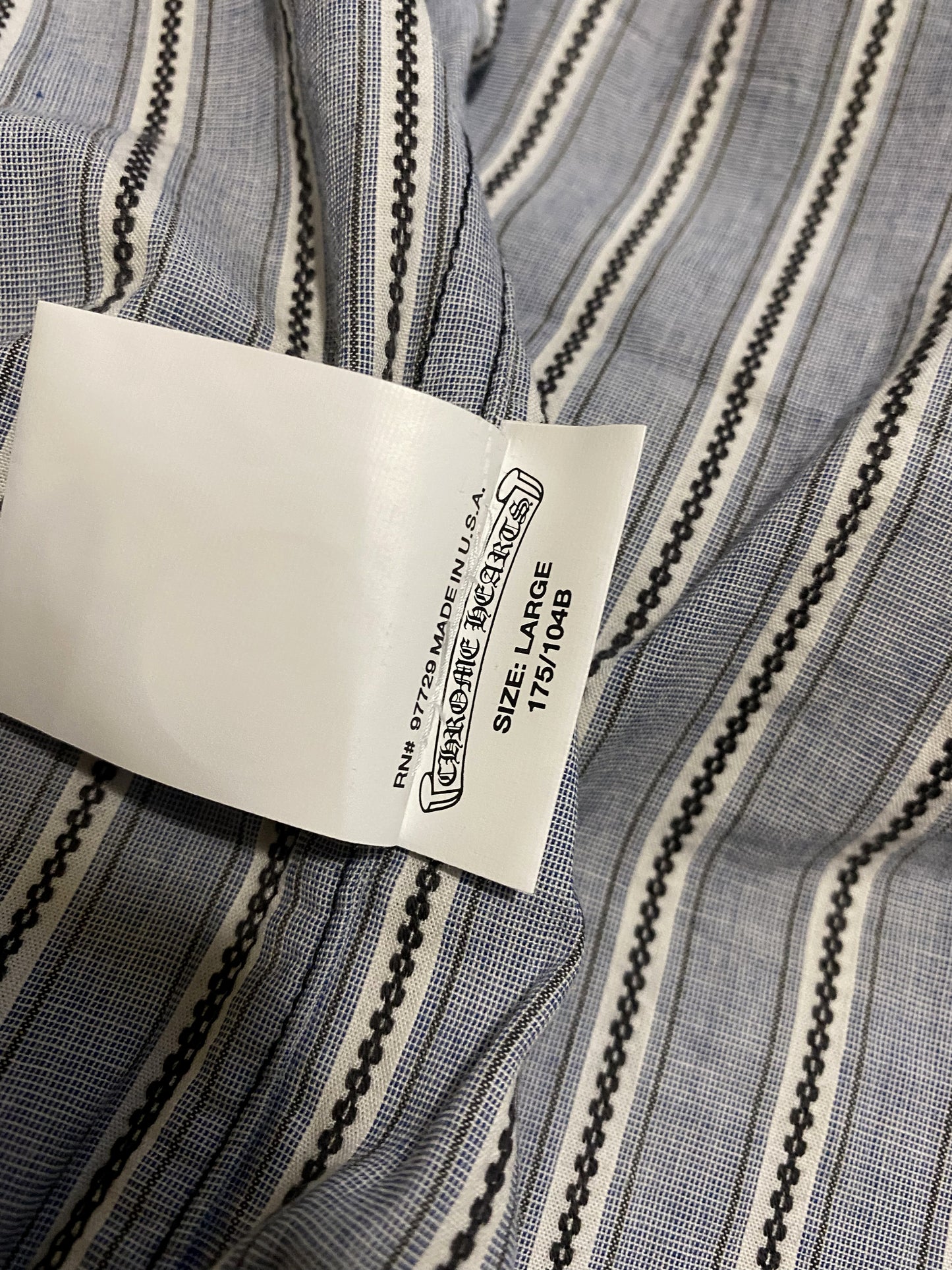 Chrome Hearts JP Exclusive Button Stripe Shirt - L