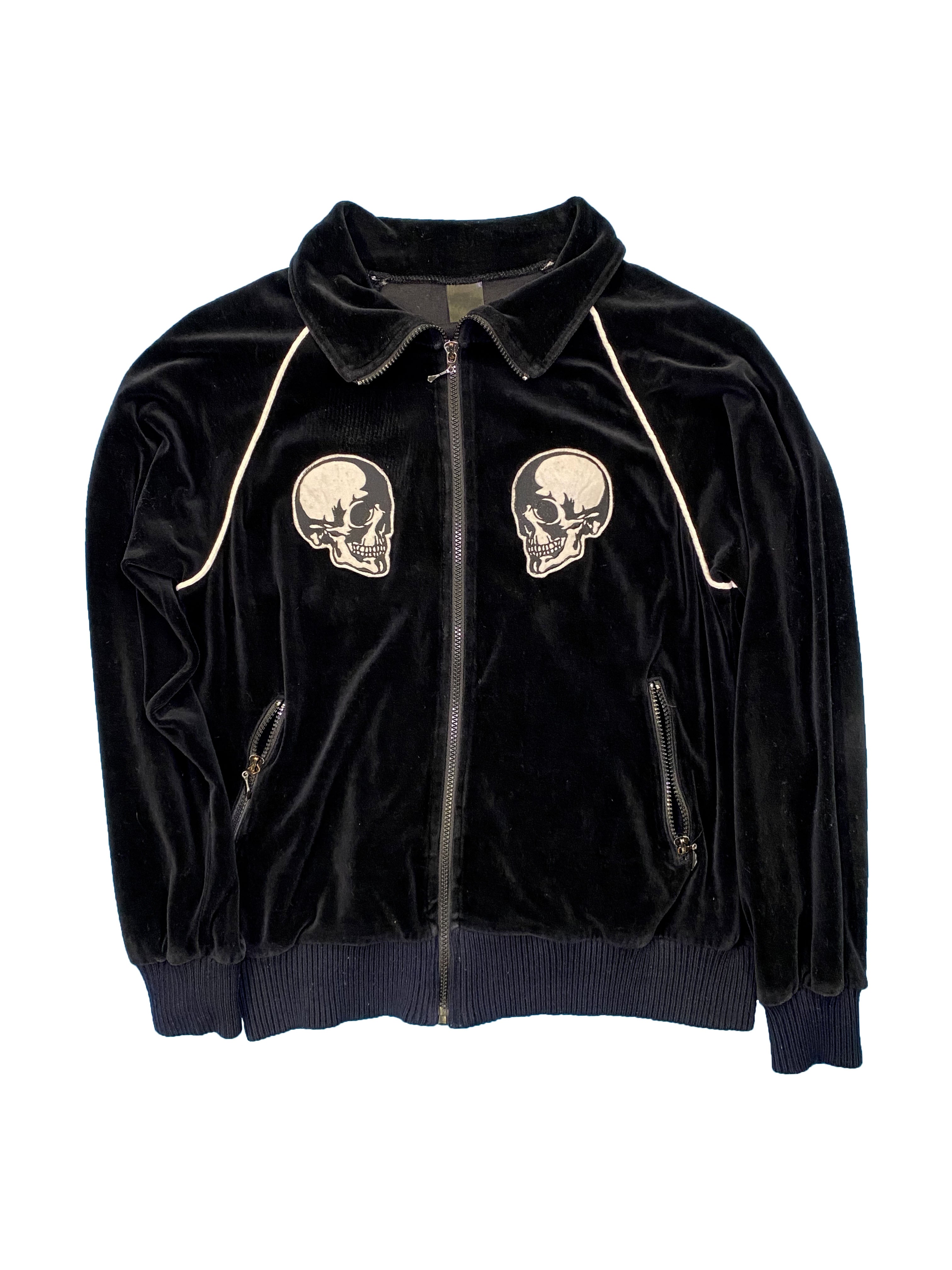 2004 Number (N)ine Velour Skull Zip - L – SOVERUNLEASHED