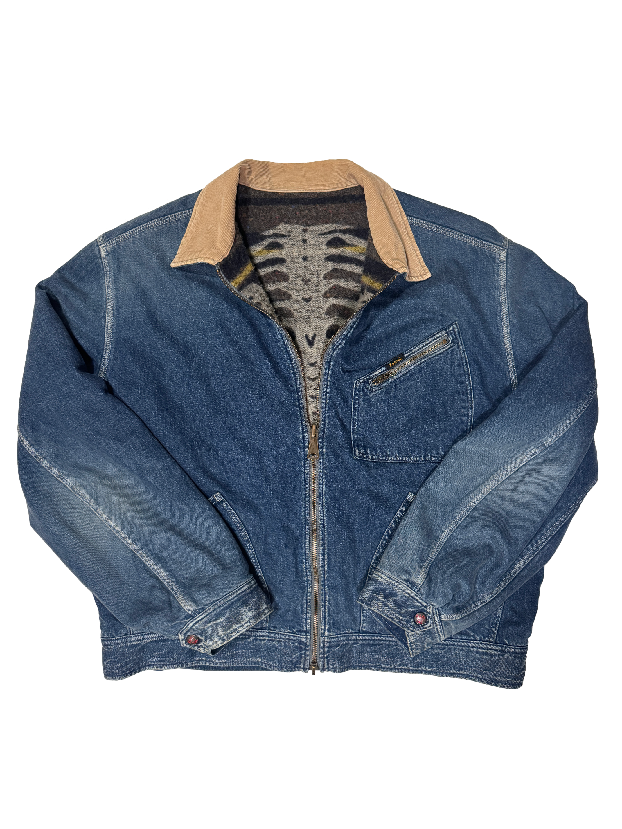 Kapital S/S 23 Reversible Bone Zip-up Work Jacket - 3