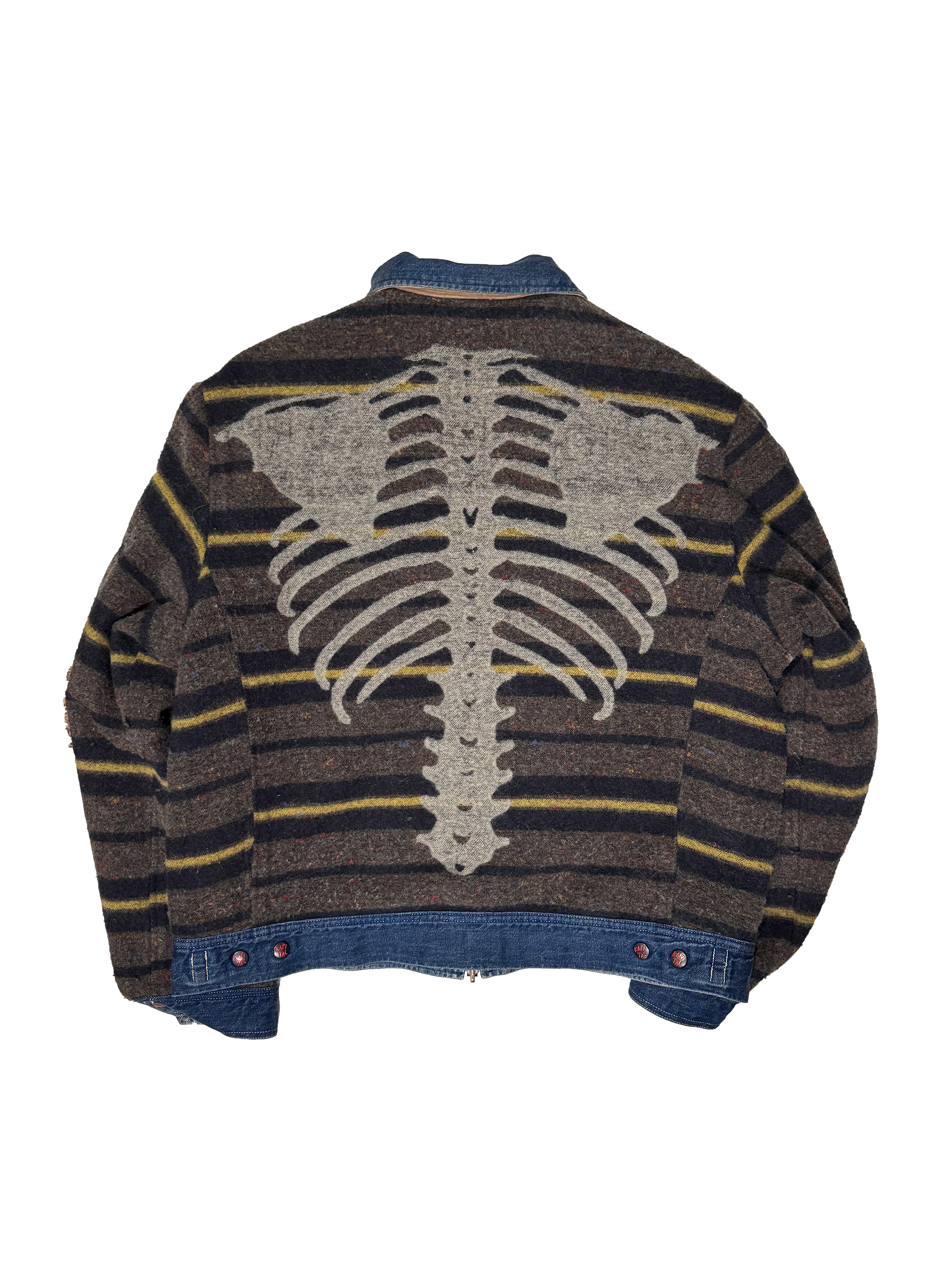 Kapital S/S 23 Reversible Bone Zip-up Work Jacket - 3