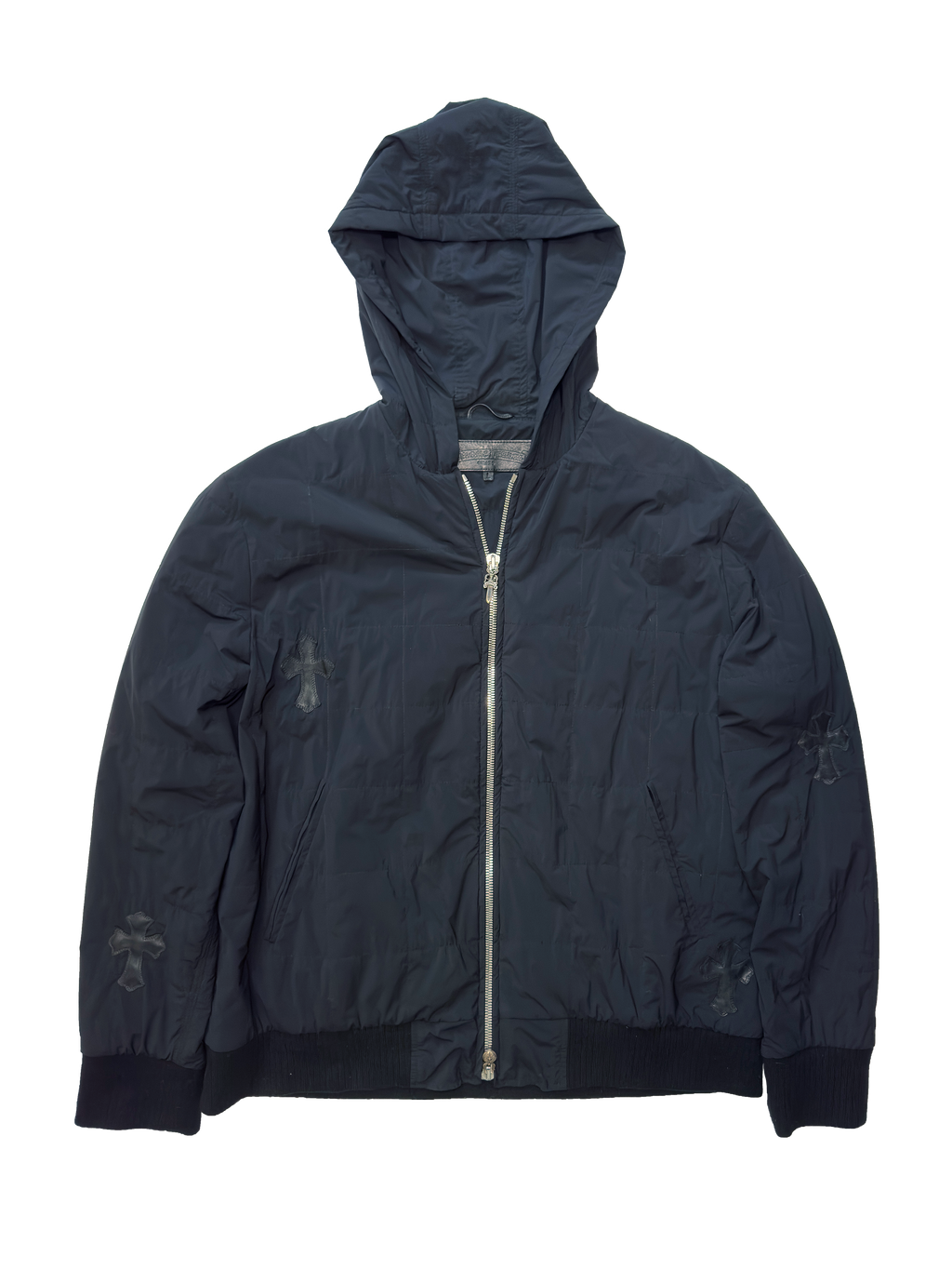 Chrome Hearts Cemetery Cross Patch Nylon Quilted Jacket - L
