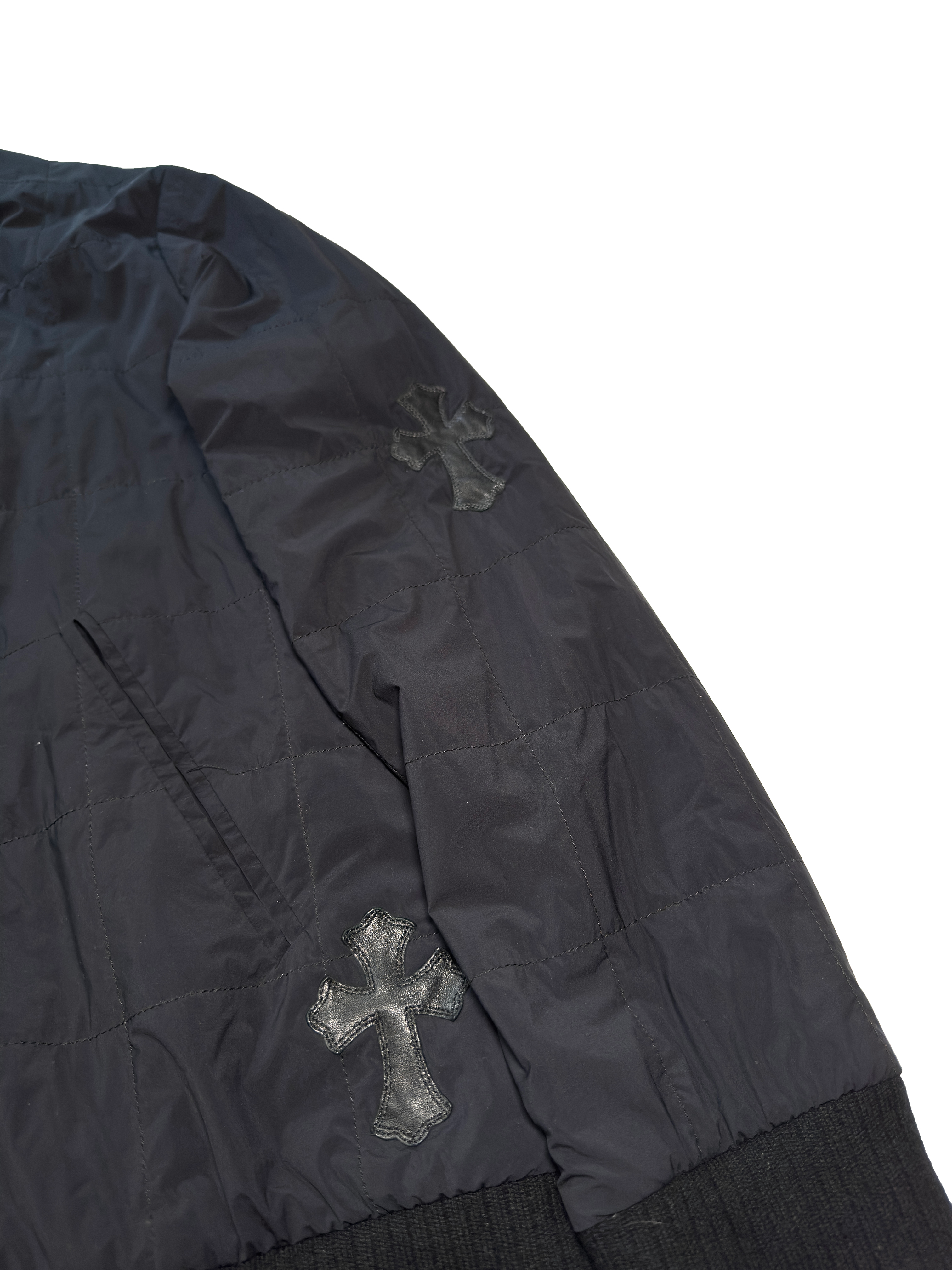 Chrome Hearts Cemetery Cross Patch Nylon Quilted Jacket - L