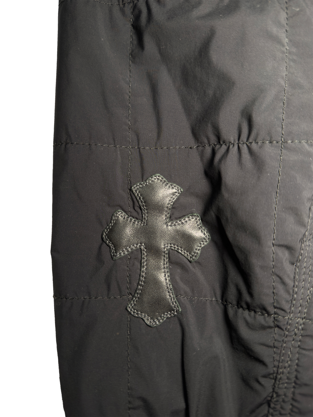 Chrome Hearts Cemetery Cross Patch Nylon Quilted Jacket - L