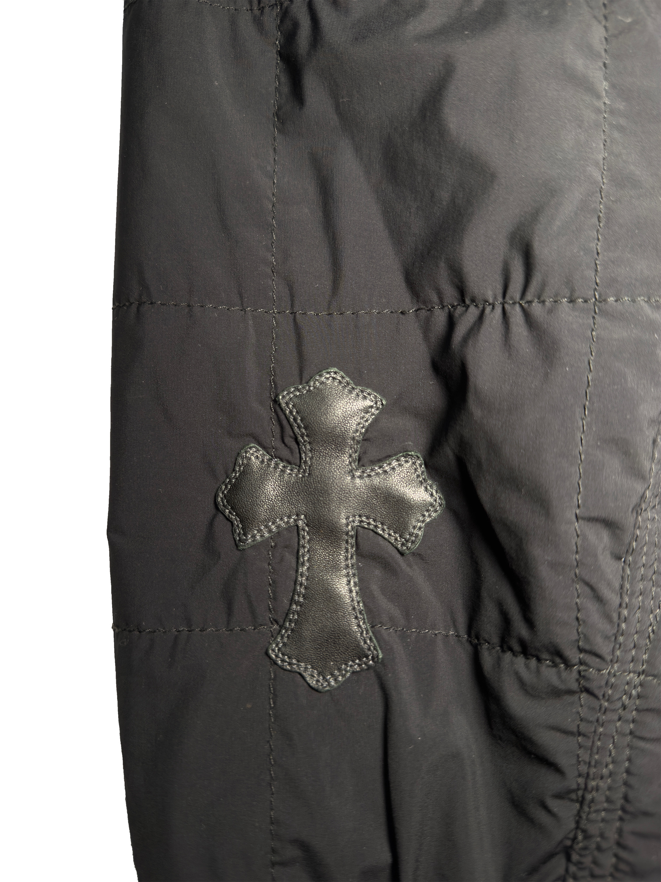 Chrome Hearts Cemetery Cross Patch Nylon Quilted Jacket - L
