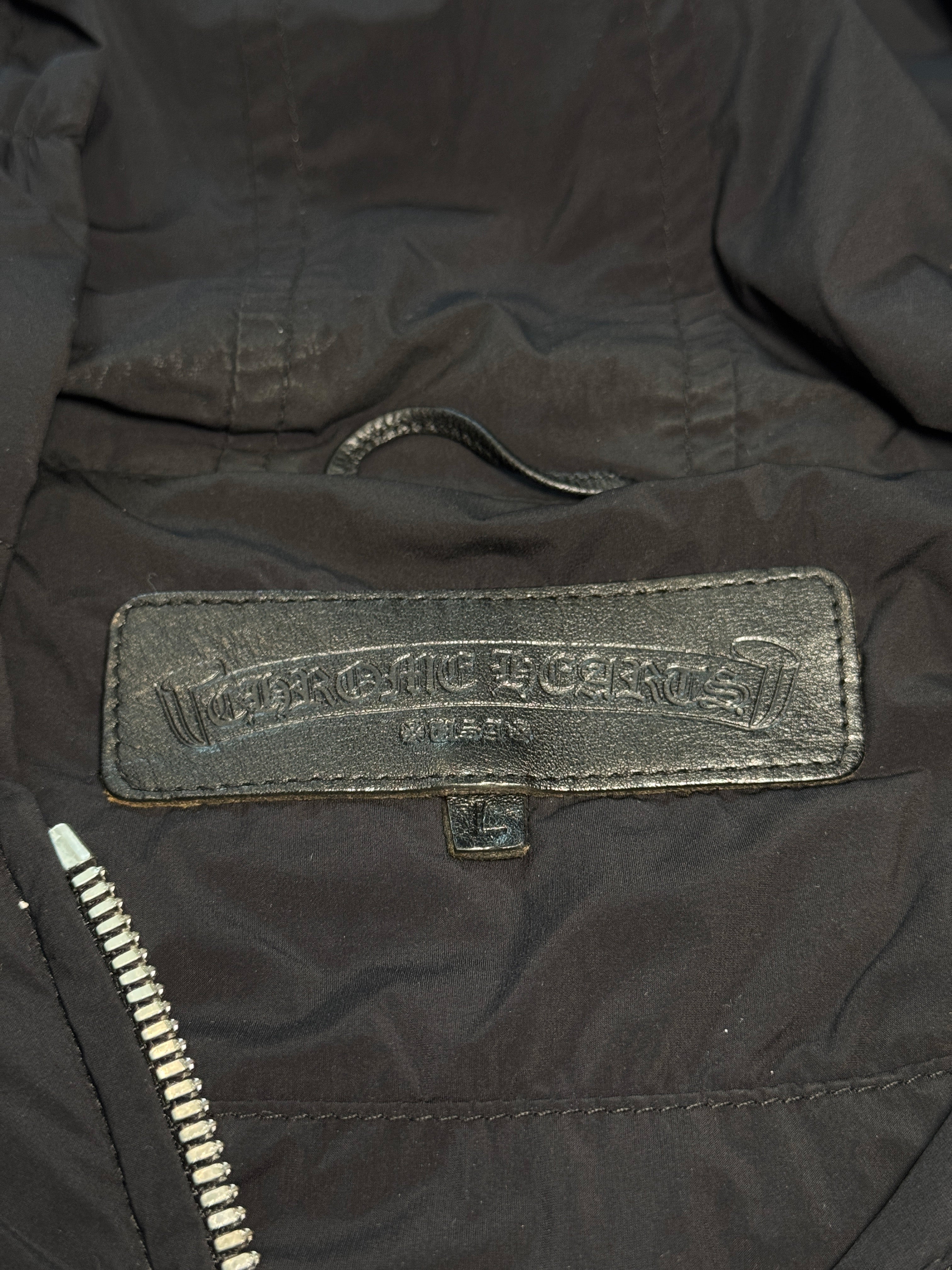 Chrome Hearts Cemetery Cross Patch Nylon Quilted Jacket - L