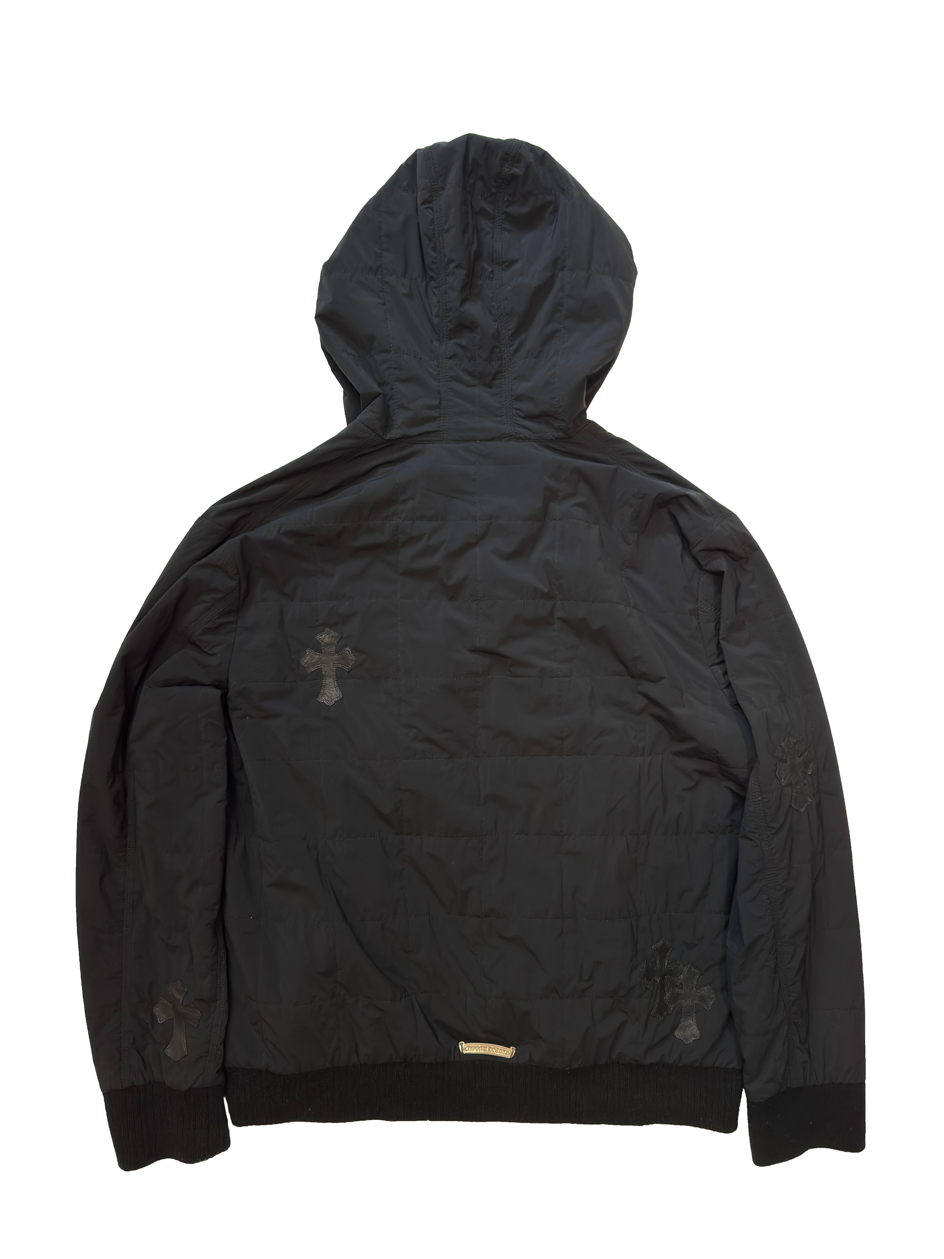 Chrome Hearts Cemetery Cross Patch Nylon Quilted Jacket - L