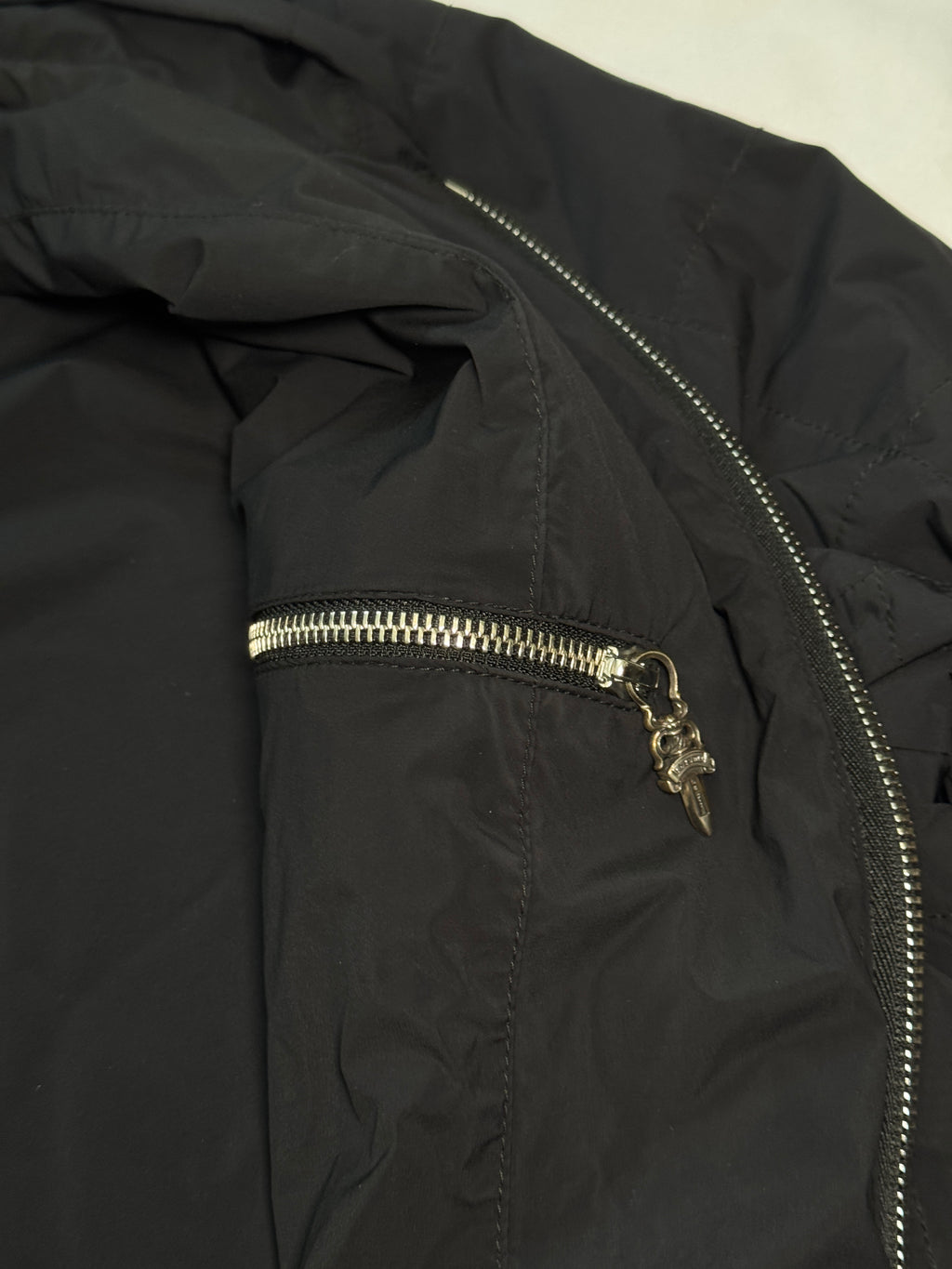 Chrome Hearts Cemetery Cross Patch Nylon Quilted Jacket - L