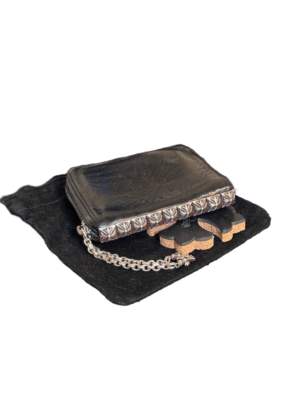 Chrome Hearts Pyramid Plus Side Zip Wallet - OS