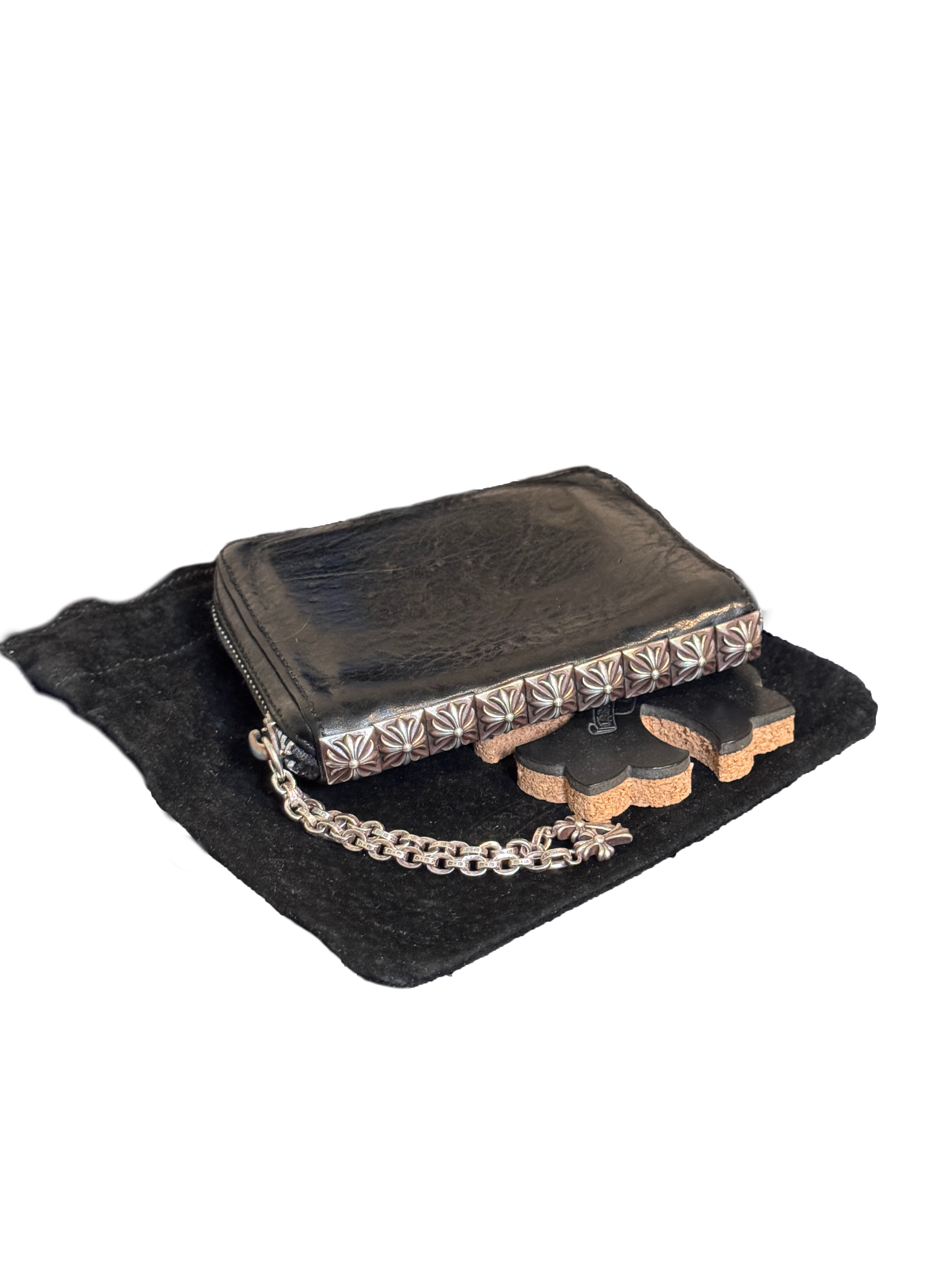 Chrome Hearts Pyramid Plus Side Zip Wallet - OS