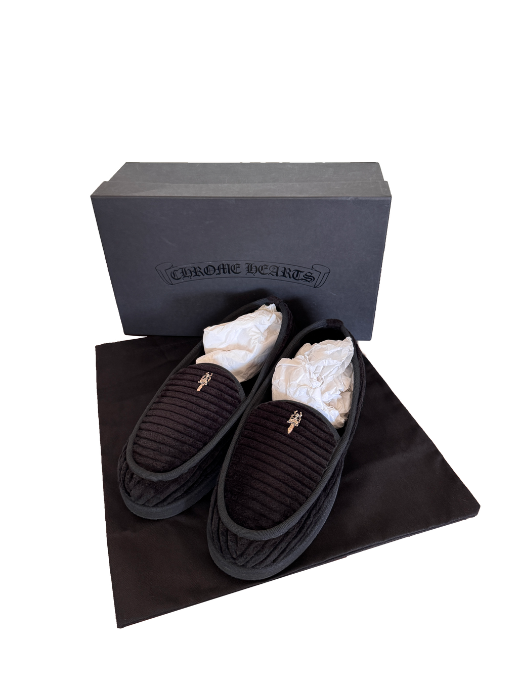 Chrome Hearts Dagger Corduroy Slippers - 44