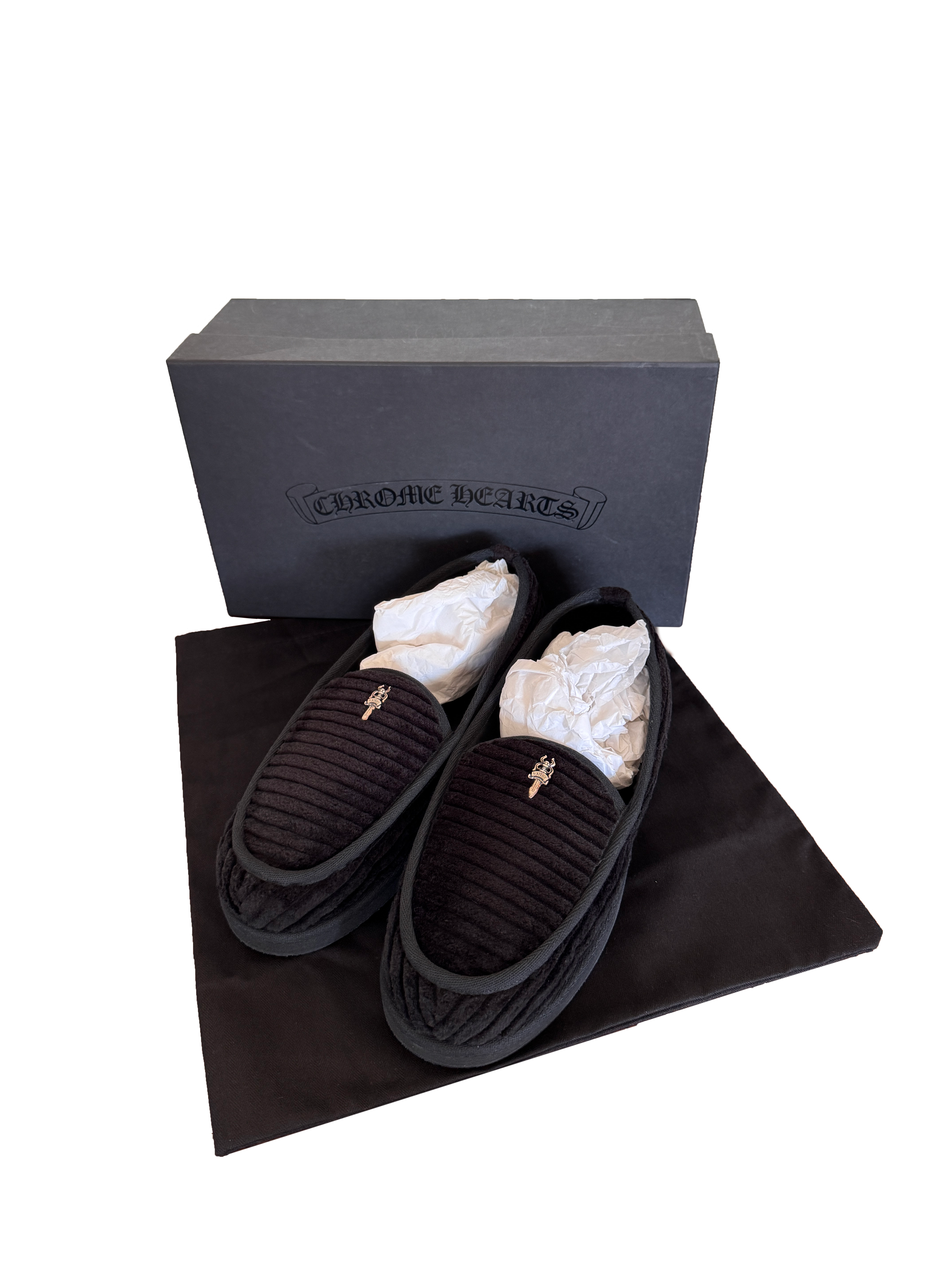 Chrome Hearts Dagger Corduroy Slippers - 44