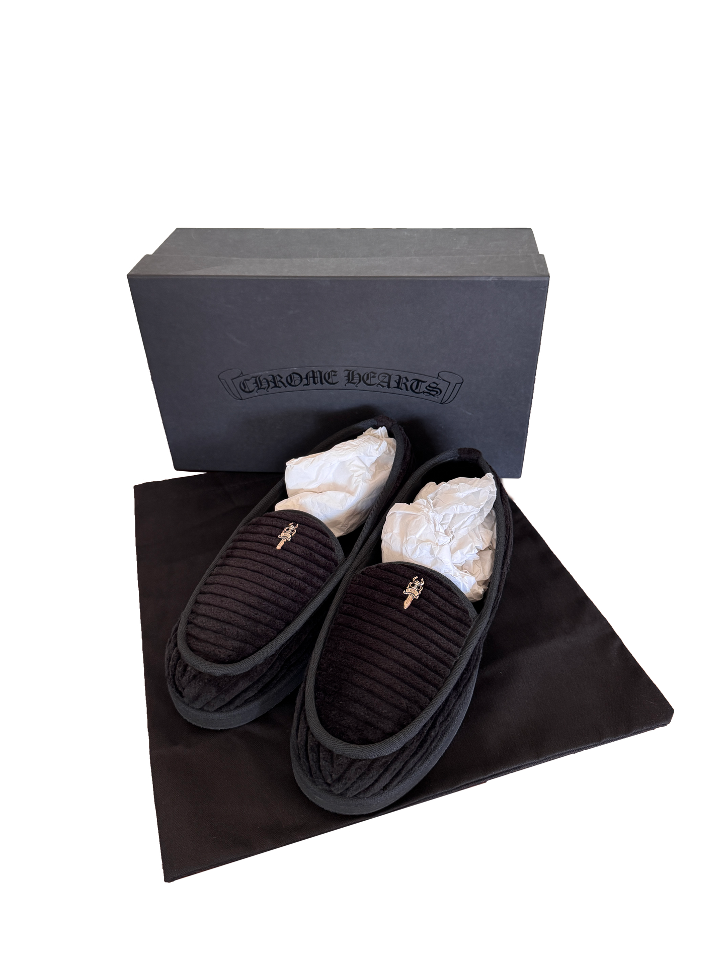 Chrome Hearts Dagger Corduroy Slippers - 44