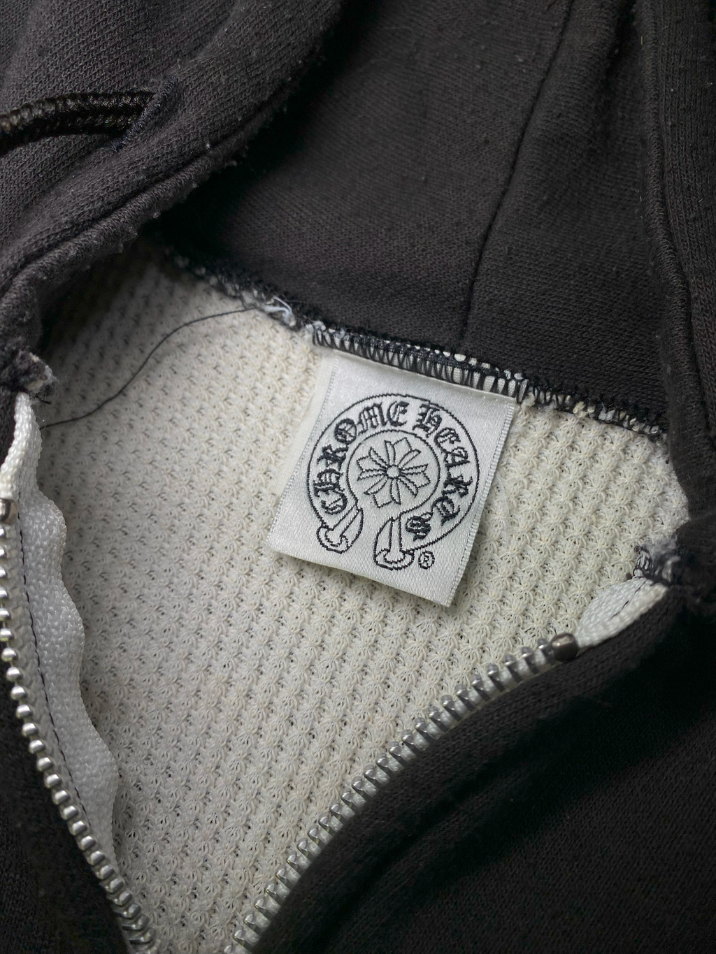 90s Chrome Hearts Horseshoe Thermal Zip-up - XL