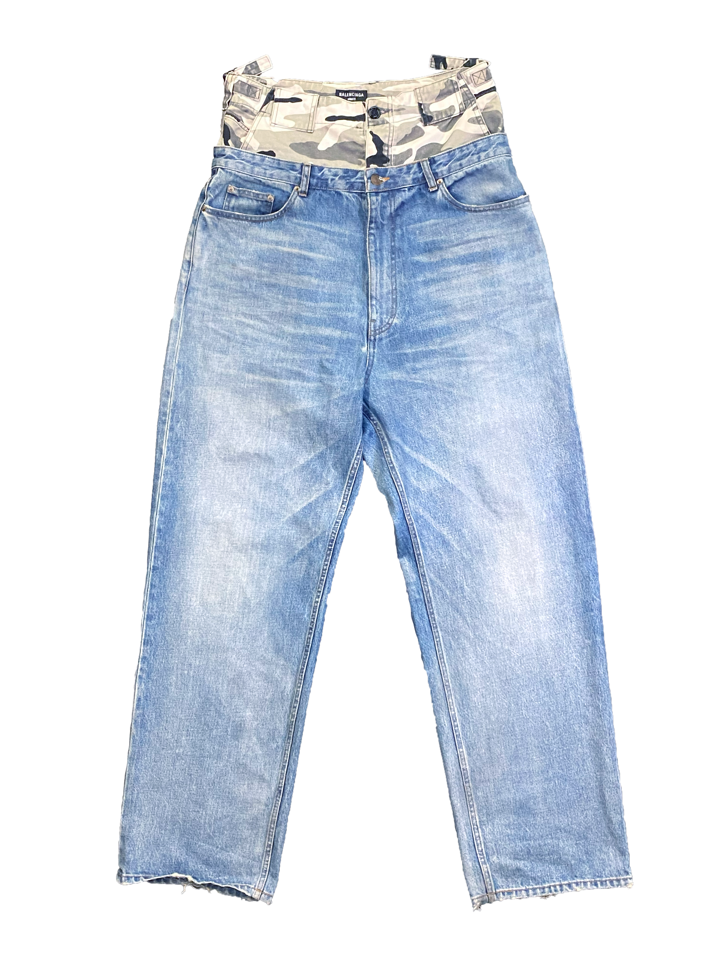 Balenciaga Double Waist Camo/Jeans - M