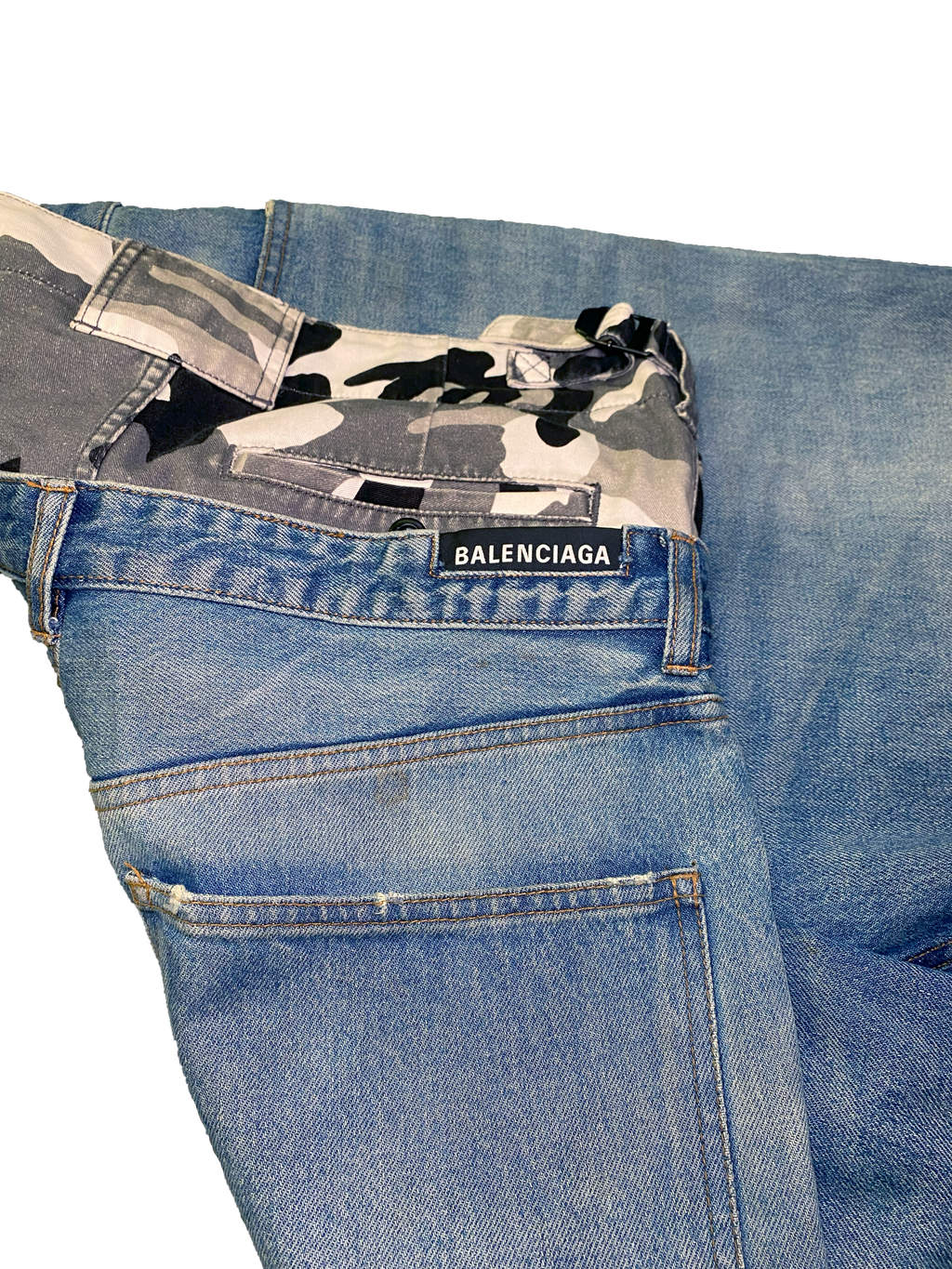 Balenciaga Double Waist Camo/Jeans - M