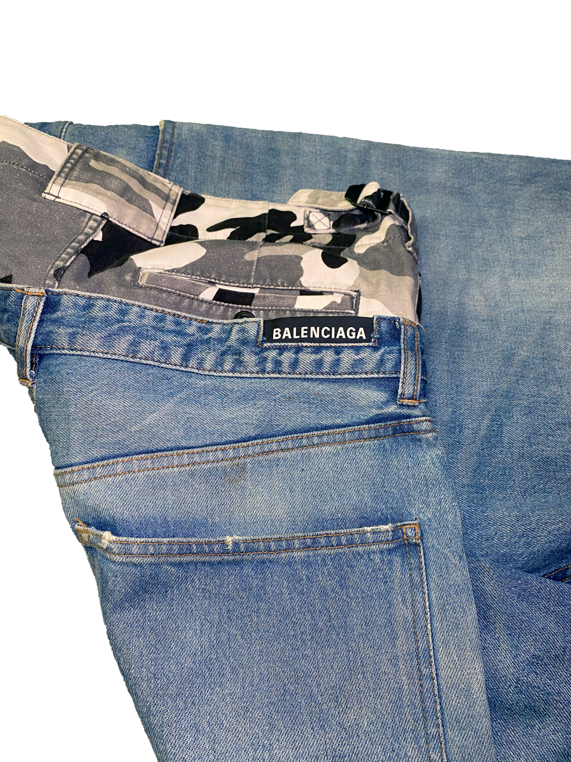 Balenciaga Double Waist Camo/Jeans - M