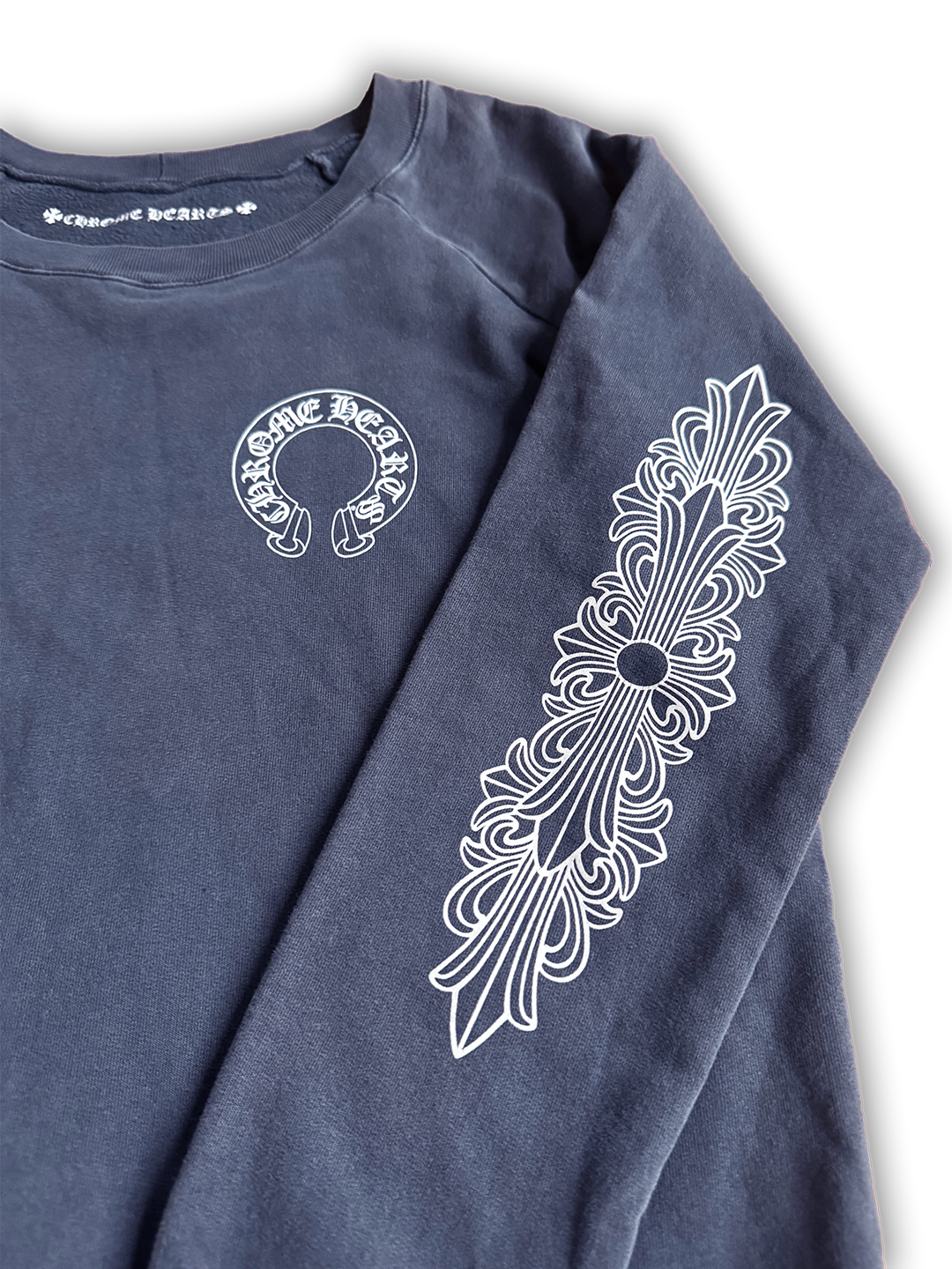 Chrome Hearts Grey Floral Crewneck Sweatshirt - M