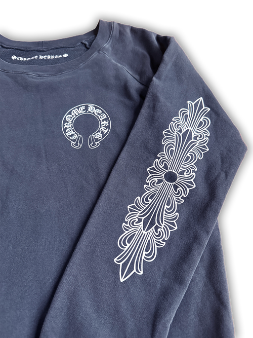 Chrome Hearts Grey Floral Crewneck Sweatshirt - M