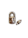 Chrome Hearts 'Love's Not Dead' Flerknee Padlock & Key w/ Pink Sapphires - OS