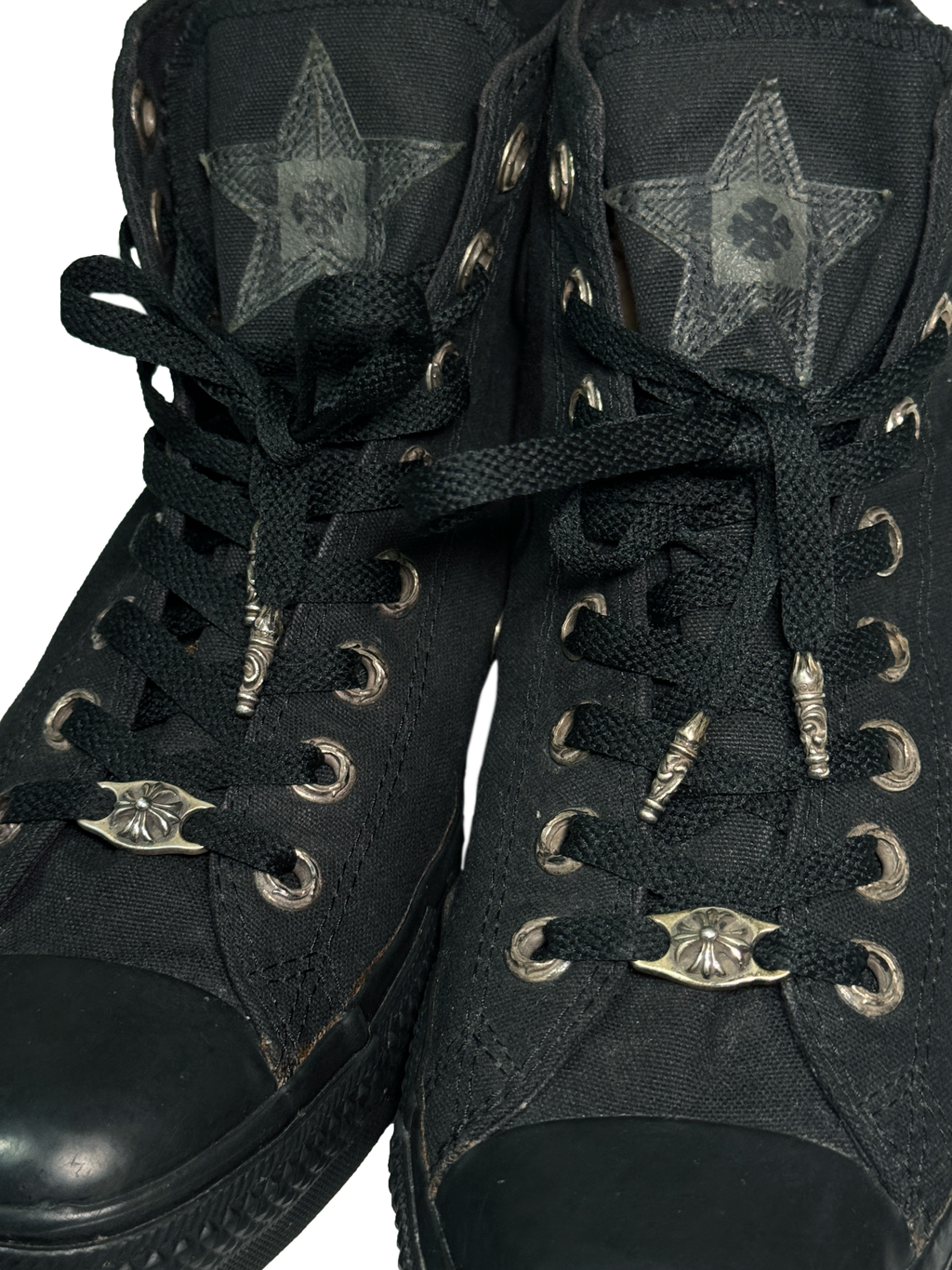 Chrome Hearts Black Converse - 9.5
