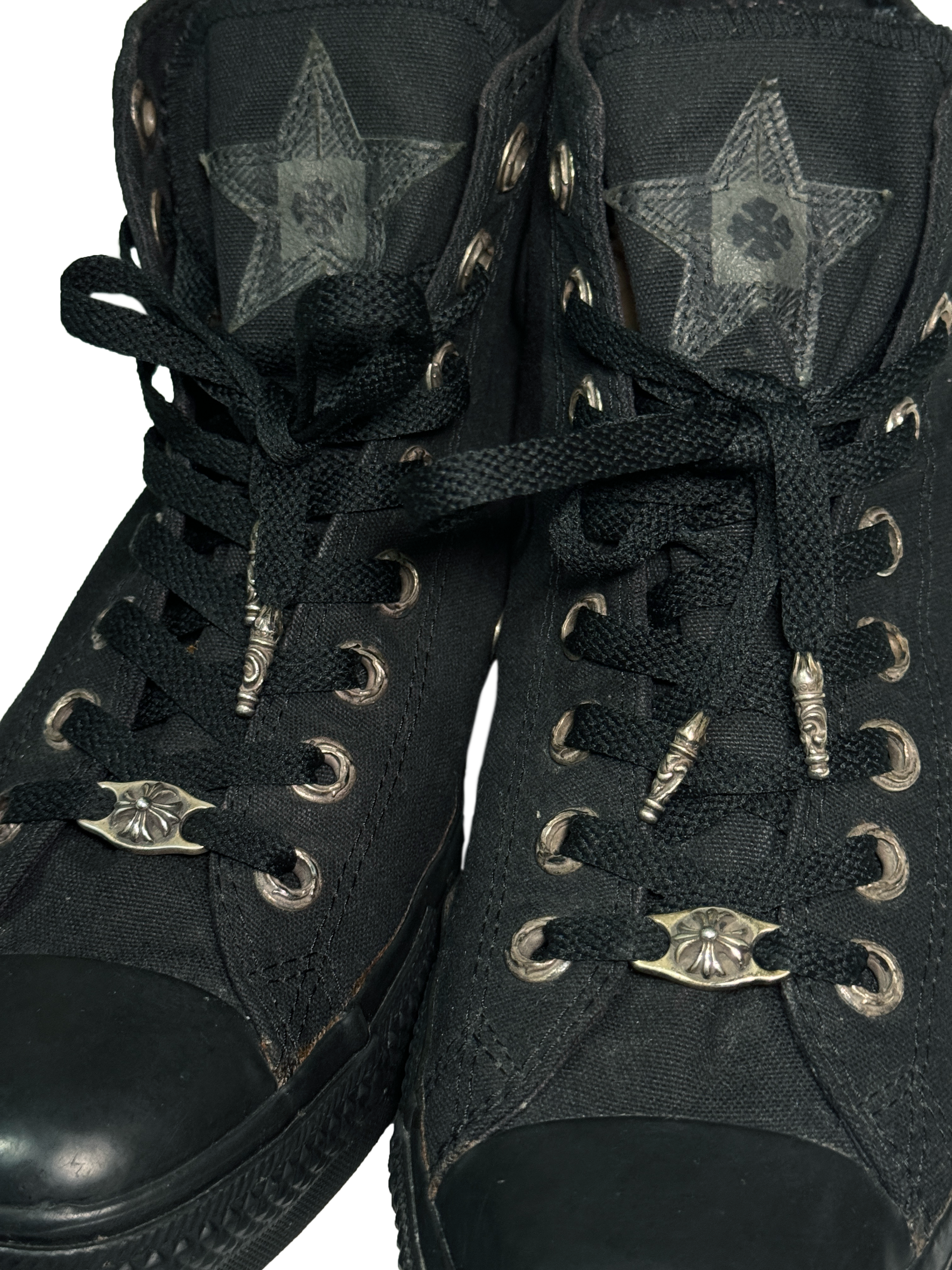 Chrome Hearts Black Converse - 9.5