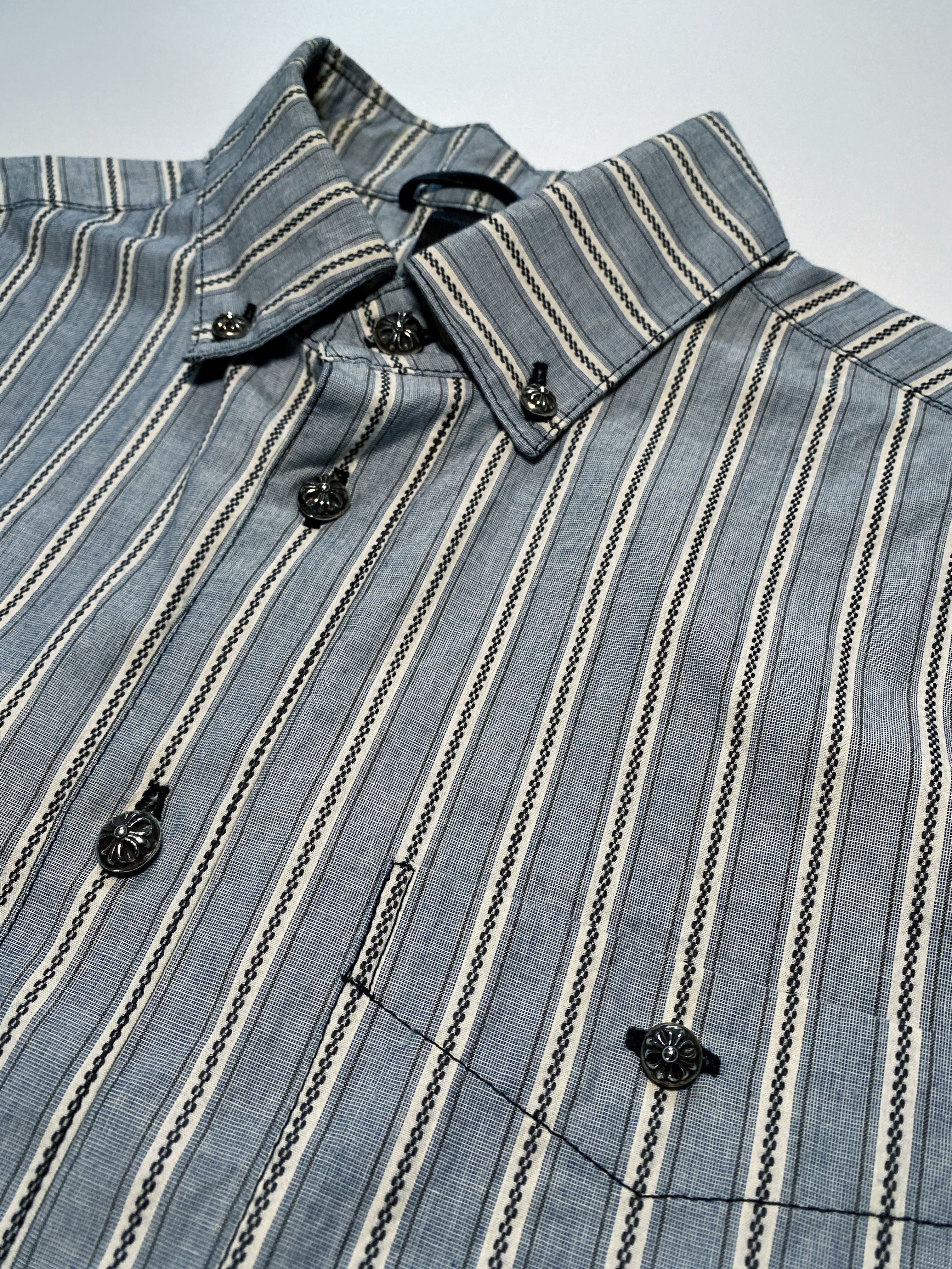 Chrome Hearts JP Exclusive Button Stripe Shirt - L