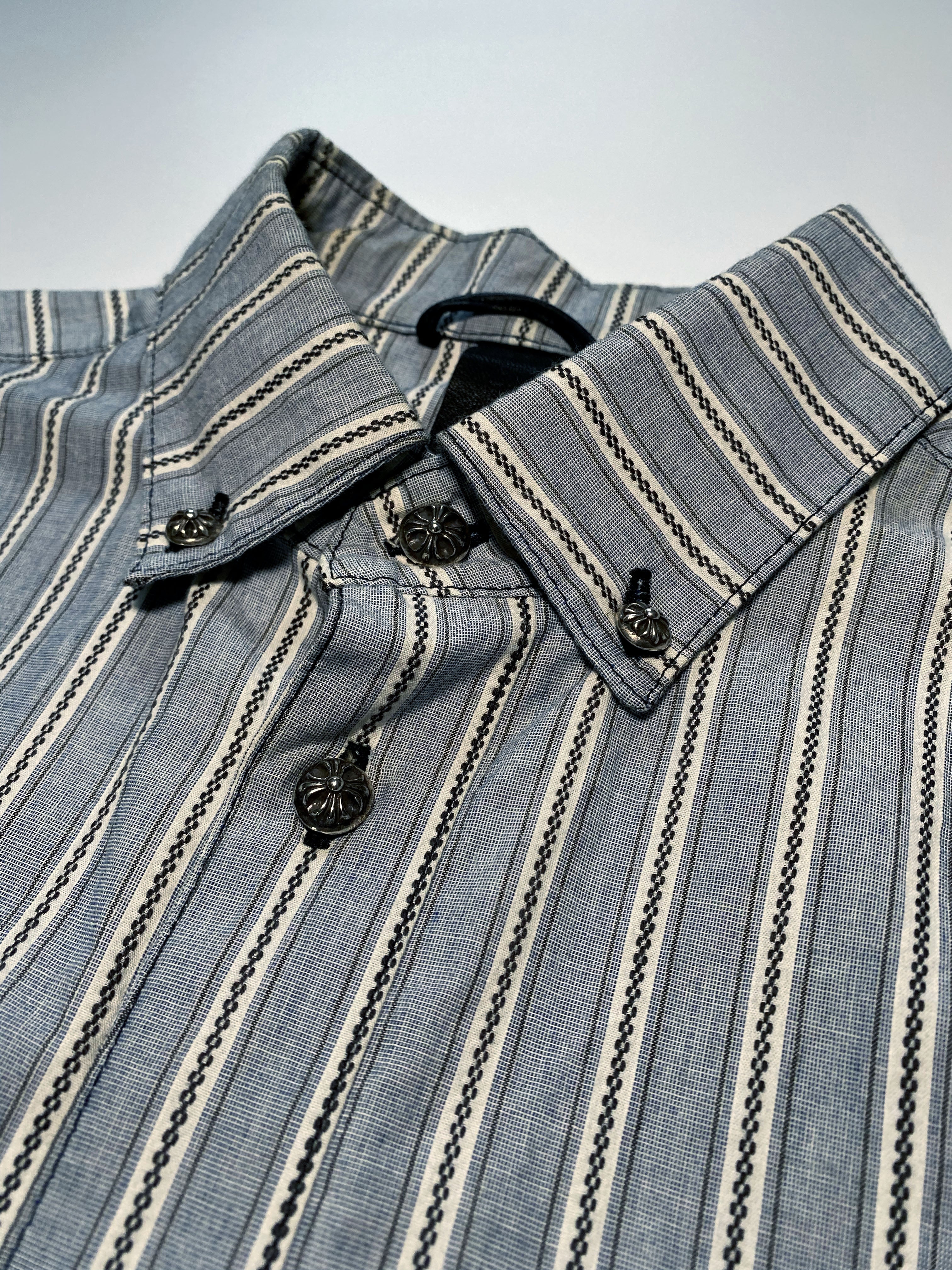 Chrome Hearts JP Exclusive Button Stripe Shirt - L